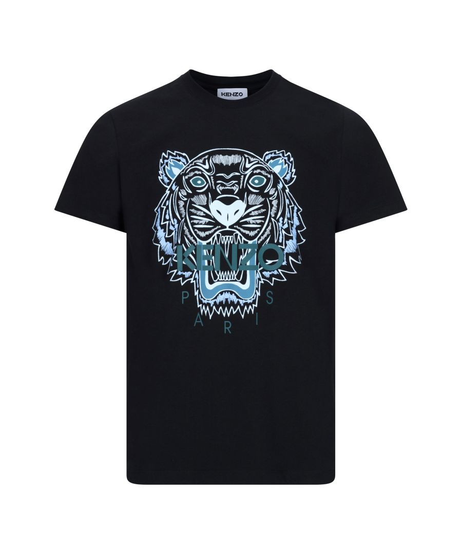 Combining Asian influenced style with European fashion, the Paris-based brand Kenzo is known for it's use of striking graphics. The Tiger emblem is now synonymous with the brand and is presented here in distinct tonal pattern for a bold T-shirt design. Highlights: cotton, signature Tiger motif, round neck, short sleeves, straight hem.