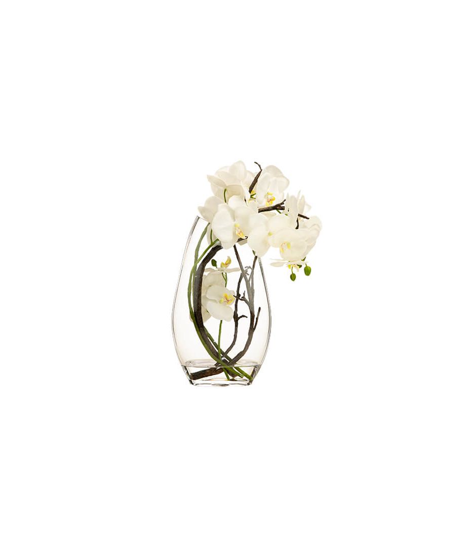 Image for White Orchid in Glass Vase