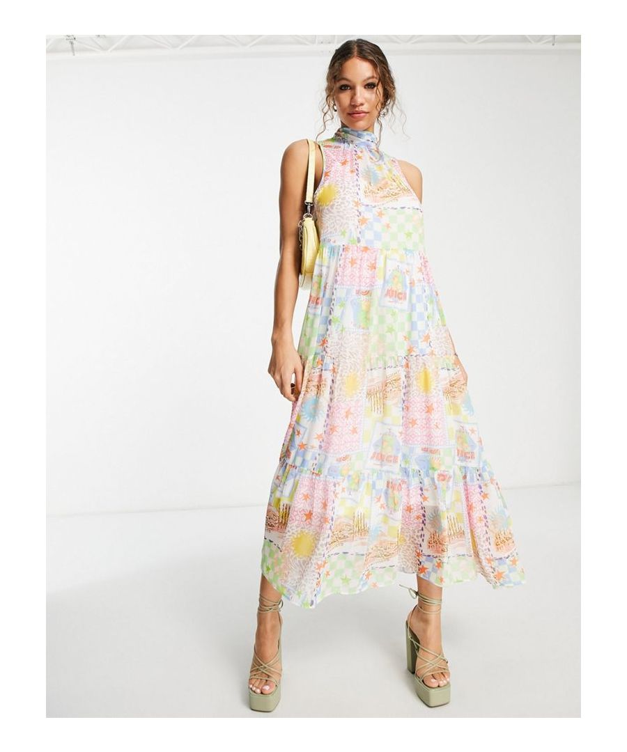 Dress by ASOS DESIGN Most grammable All-over print High neck Tie fastening to reverse Regular fit  Sold By: Asos
