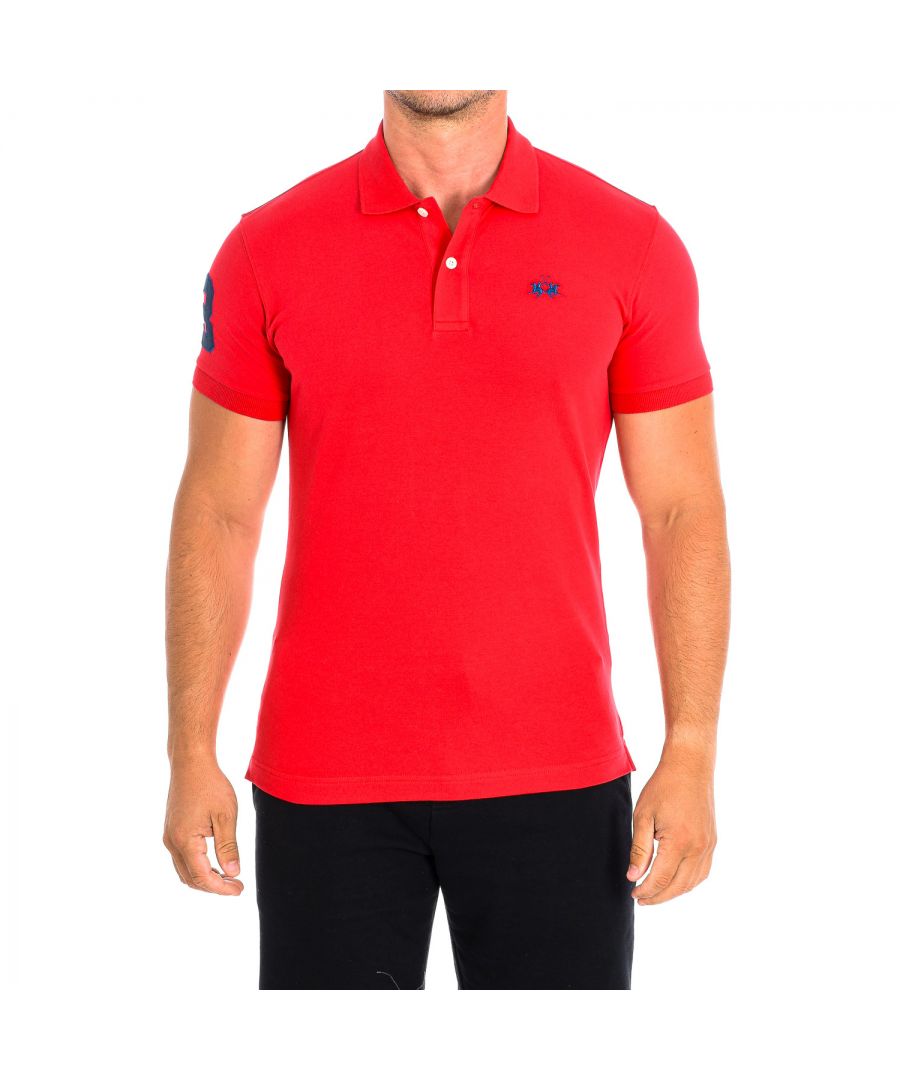 La Martina Mens Short Sleeve Polo TMP300-PK001 man - Red Cotton - Size 4XL