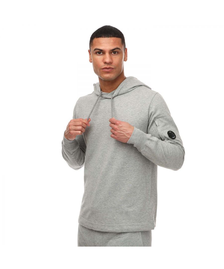 C.P. Company Mens Light Fleece Hoodie in Grey Cotton - Size X-Large