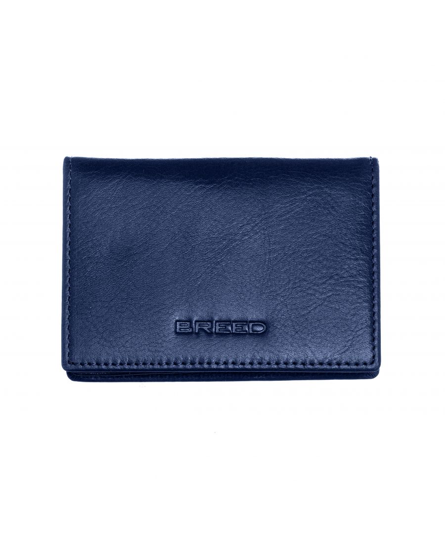 Length: 75mm; Width: 107mm; Height: 19mm; Material: Genuine Leather; Color: Blue; Pockets: 1; Card Holders: 4; Bi-Fold: Yes; RFID Blocking: Yes