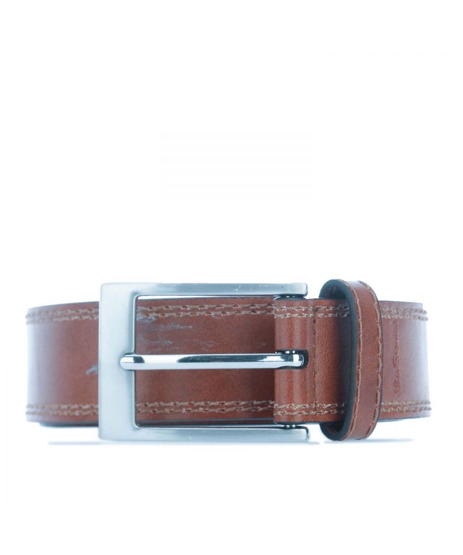 Mens Ben Sherman Lewis Belt in brown.- Buckle fastening.- Metal buckle.- Contrast stitching.- Coated bonded leather.- Ref: BBU202118