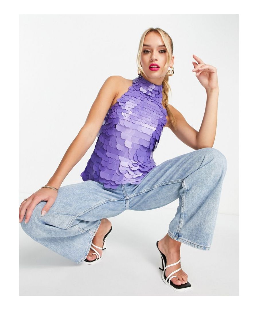 Tops by ASOS DESIGN Love at first scroll Halterneck style Cut-out back Regular fit  Sold By: Asos