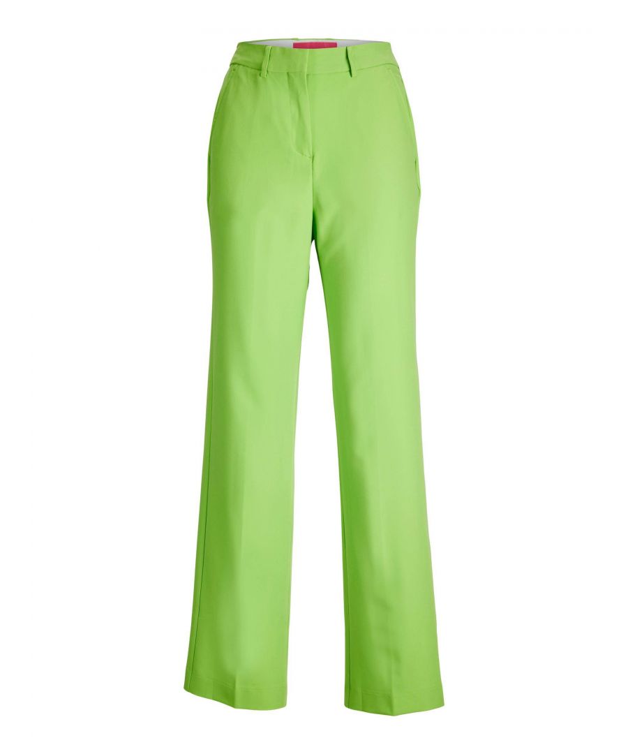 JJXX high waist regular fit pantalon JXMARY van gerecycled polyester felgroen