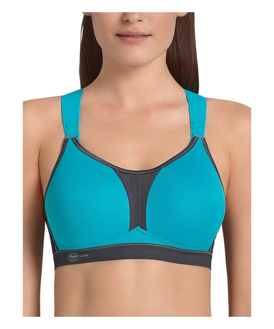 Anita Active Maximum Support DynamiXstar Racerback Sports Bra, perfect if you're looking for comfort and support as its racer back designed strap system provides ease of wear with seamless, wireless cups. Perfect for your sportswear collection.