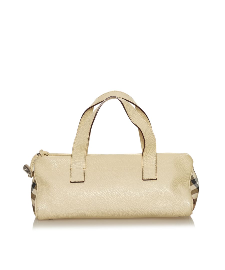 Vintage Burberry Leather Handbag White