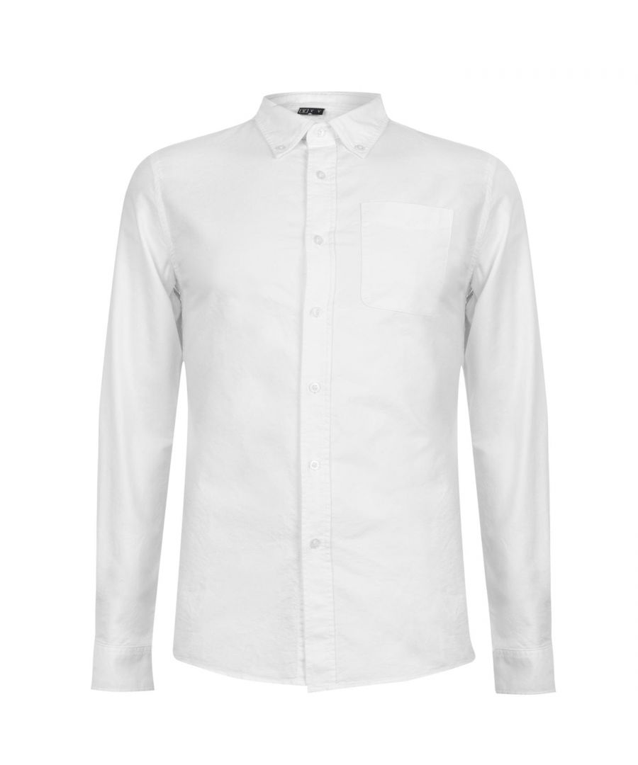 Image for Firetrap Mens Basic Oxford Shirt Long Sleeve Button Fastening Collar Top