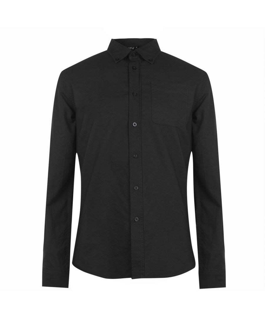 Image for Firetrap Mens Basic Oxford Shirt Long Sleeve Button Fastening Collar Top