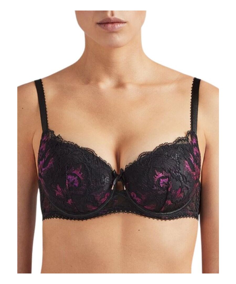 Aubade Womens Aube Amoureuse Moulded Half Cup Bra – Black – Size 32C