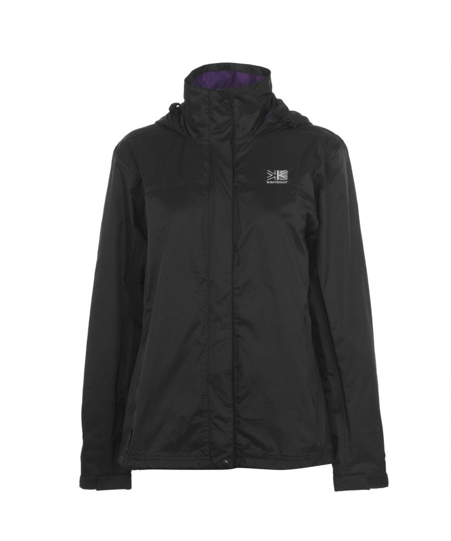 Karrimor Sierra Jacket Ladies Layer up in lightweight comfort with the Sierra Weathertite Jacket from Karrimor. Crafted with a breathable and waterproof coating, this piece is perfect for wet and windy days. Design is complete with a central zip, toggle hood, touch/close cuffs, and zip pockets. > Please note: This product may have slight cosmetic differences from the image shown due to assorted colours or updated seasonal collections. > Ladies Jacket > Weathertite 10K Waterproof / 10K Breathable > Windproof > Fully Taped Seams Throughout > Lightweight > Windproof > Packs Away Into a Pocket > Zip Fastening > Elasticated Cuffs > Zipped Pockets > Toggle Waist > Embroidered Logo > Karrimor Branding > 100% Polyester > Machine Washable > Keep Away From Fire