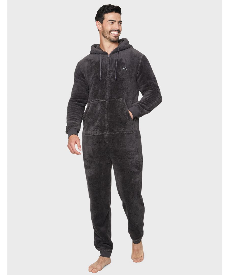 Keep cosy with this hooded onesie from Threadbare. It features zip fastening, kangaroo style pockets and branded chest logo. Made from a soft touch fabric to ensure a comfortable feel. Other styles available.