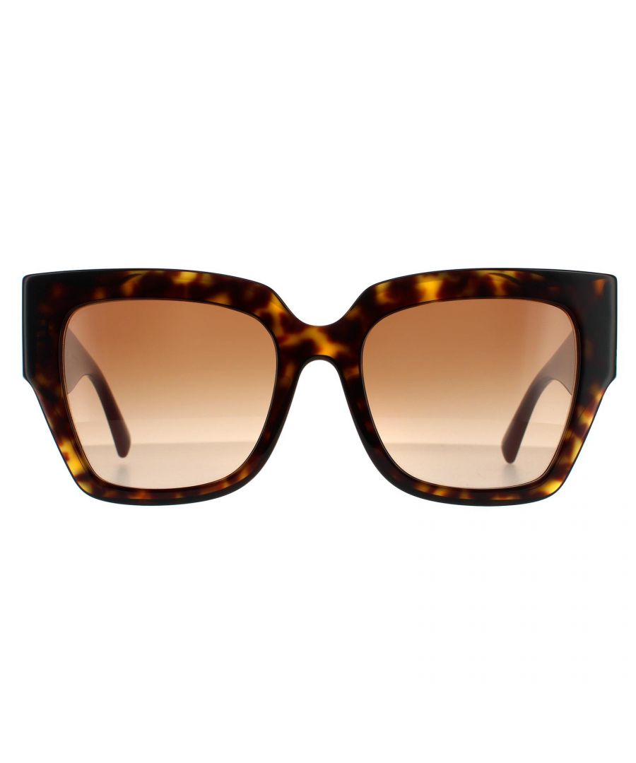 Valentino Square Womens Havana Brown Gradient Sunglasses VA4082 are a lightweight acetate frame with Valentino's signature V logo featuring along the temples for brand recognition
