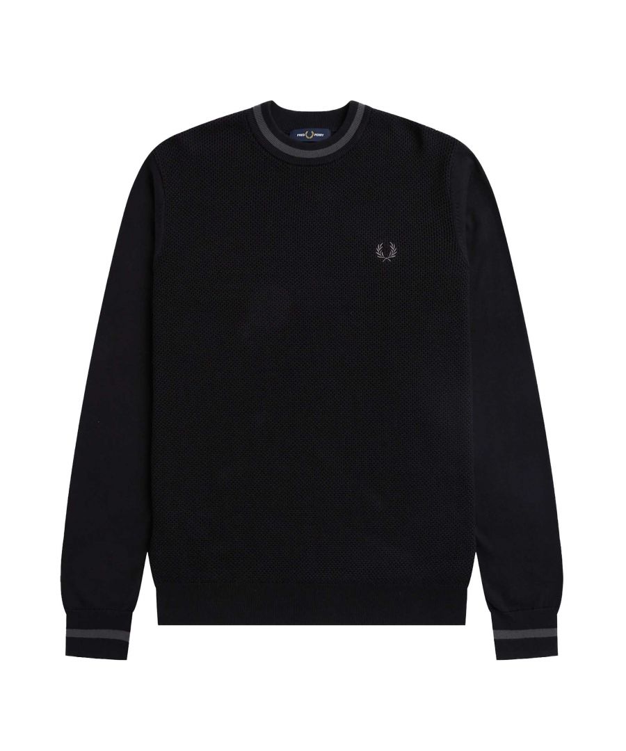 Fredperry Fp Gestructureerde Crewneck Trui Met Ruimte Voor