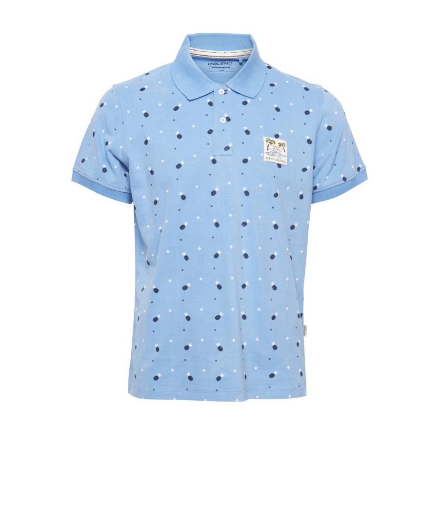 Blend polo met contrastbies en patches regatta
