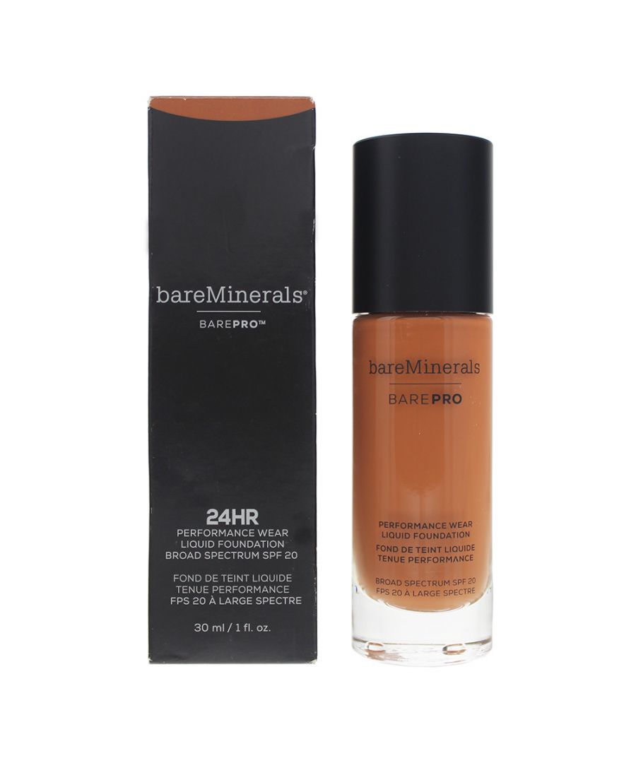 Bare Minerals Barepro 24H Maple 24.5 Liquid Foundation is a 24hour lightweight full coverage liquid foundation that covers and leaves face with a natural matte finish. This breathable foundation improves the appearance of skin texture overtime. This is a heat, humidity, water and sweat resistant foundation.