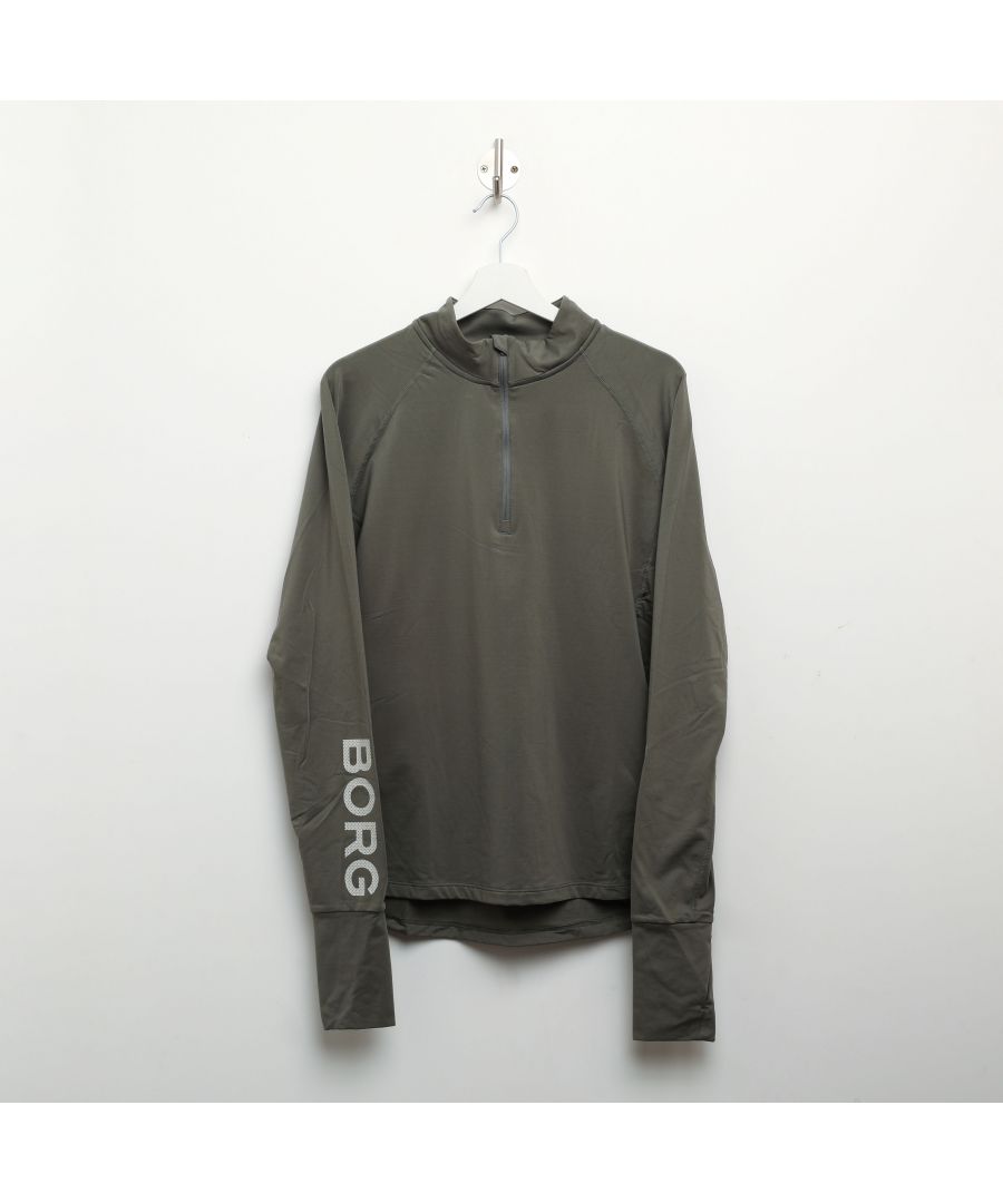 Bjorn Borg Borg Midlayer sweatshirt met korte rits voor heren, grijs