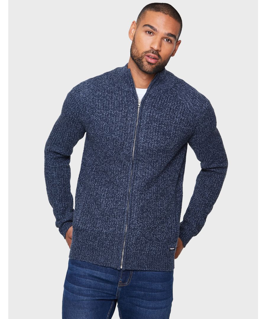 This zip through, knitted cardigan from Threadbare features a textured knit, two side pockets and ribbed funnel neck, cuffs and hem. Ideal for layering as the weather gets cooler. Other colours and similar styles available.