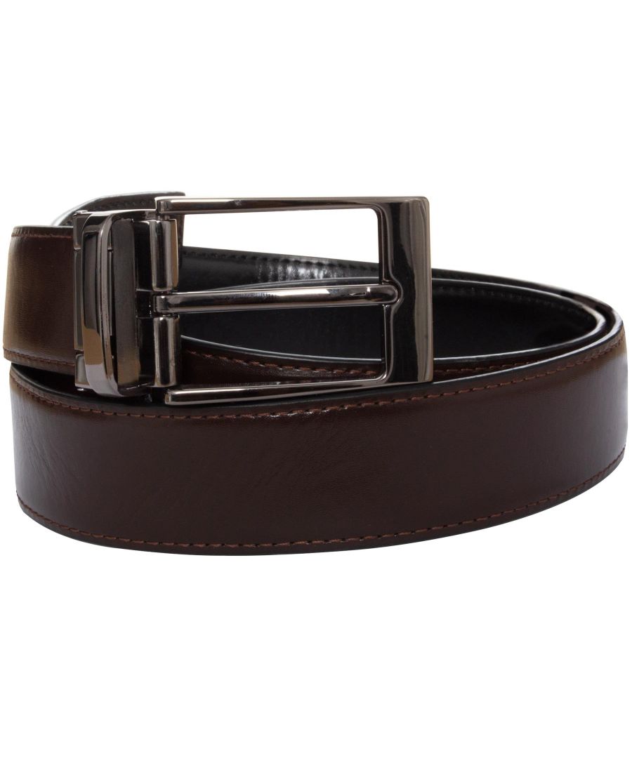 These Original Kruze Reversible Leather Belts Feature a Shiny Silver Brushed Buckle and Loop. Premium Quality Thick Chunky Belts for Jeans 1.5'' Wide. Size from M (32