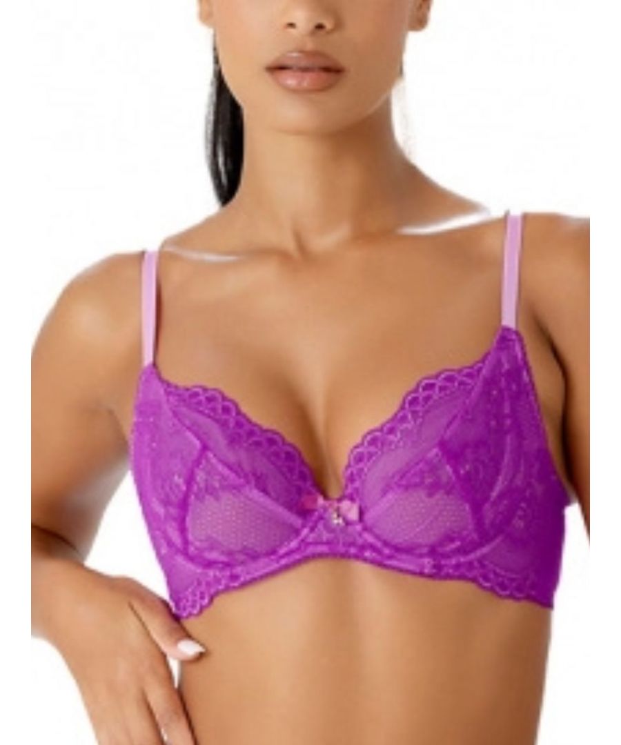 Lace Padded Cup Bra Purple