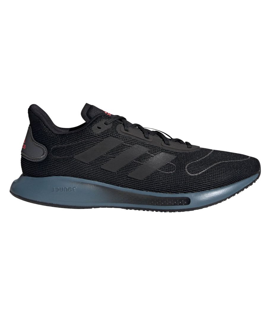 adidas Galaxar Run Mens Running Trainer Black/Blue Textile - Size UK 7.5
