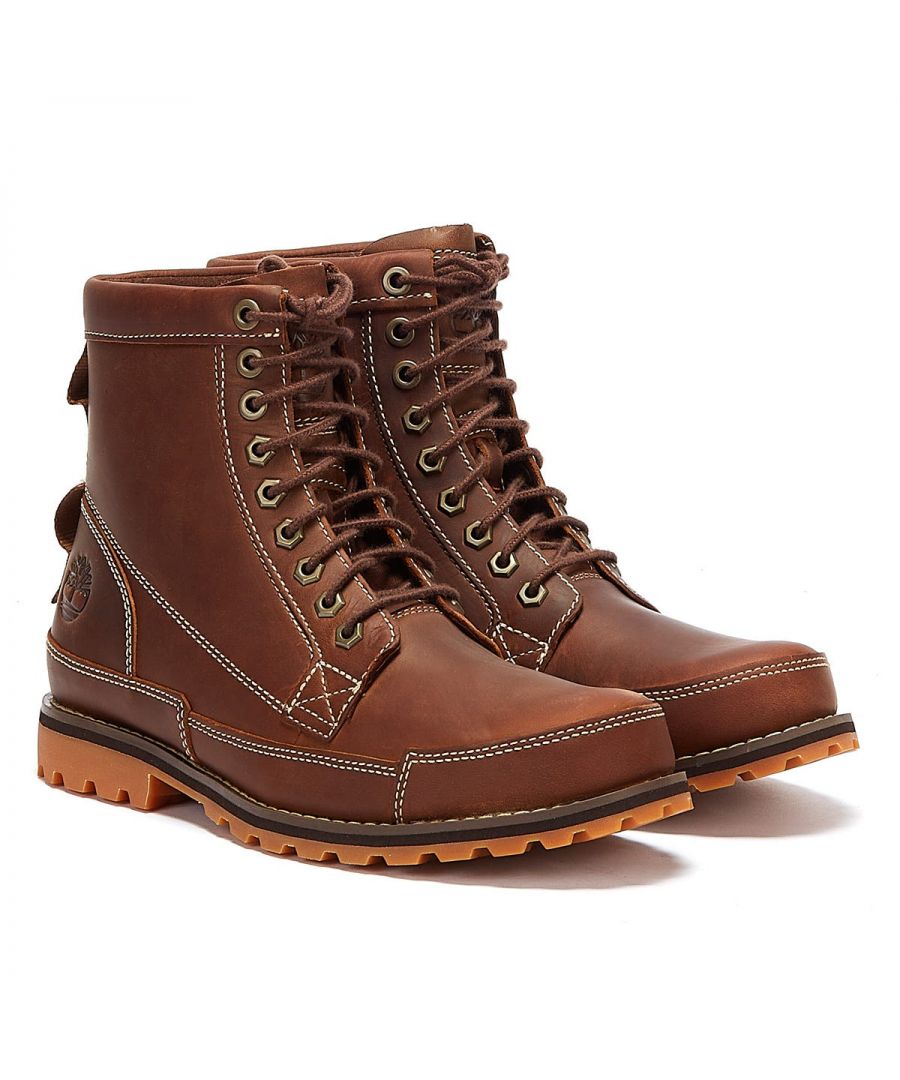 Featuring a full-grain leather upper, high-traction rubber outsole and comfort technology, these rugged lace-up boots from Timberland offer as much practicality as they do style.