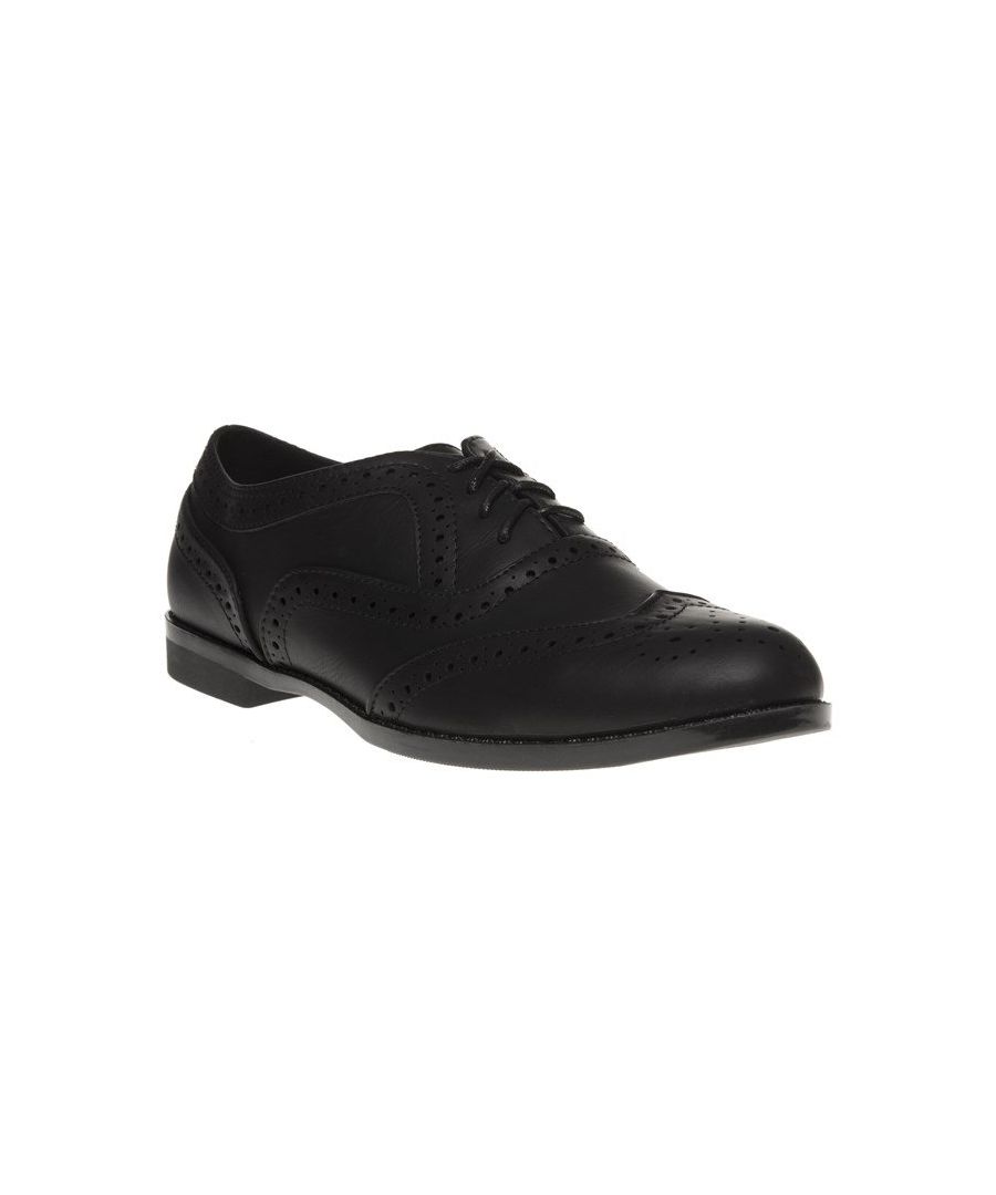 The Ladies Matilda Brogue Shoes Feature Black Synthetic Uppers With Classic Brogue Detailing For A Fashionable Wardrobe Must Have.
