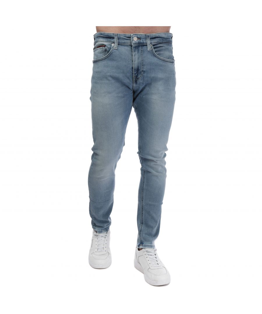 Tommy Hilfiger Austin slimfit taps toelopende jeans voor heren, lichtblauw