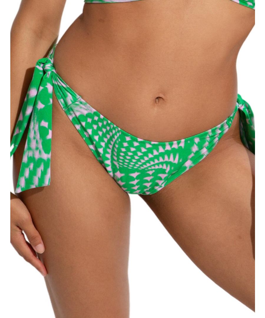 Pour Moi Womens 29702 Portofino Tie Side Bikini Brief - Green Elastane - Size 14 UK