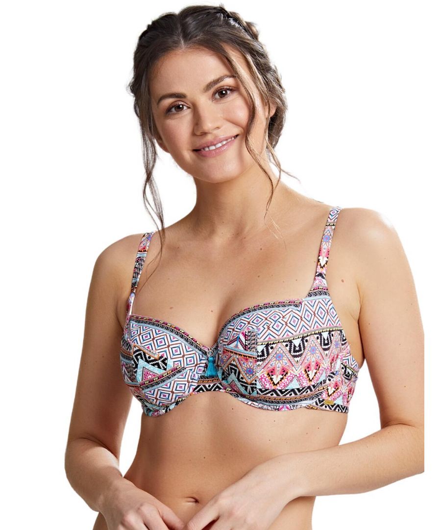 Panache Lingerie Womens SW1812 Eclectic Boho Balcony Bikini Top - Multicolour Elastane - Size 32G