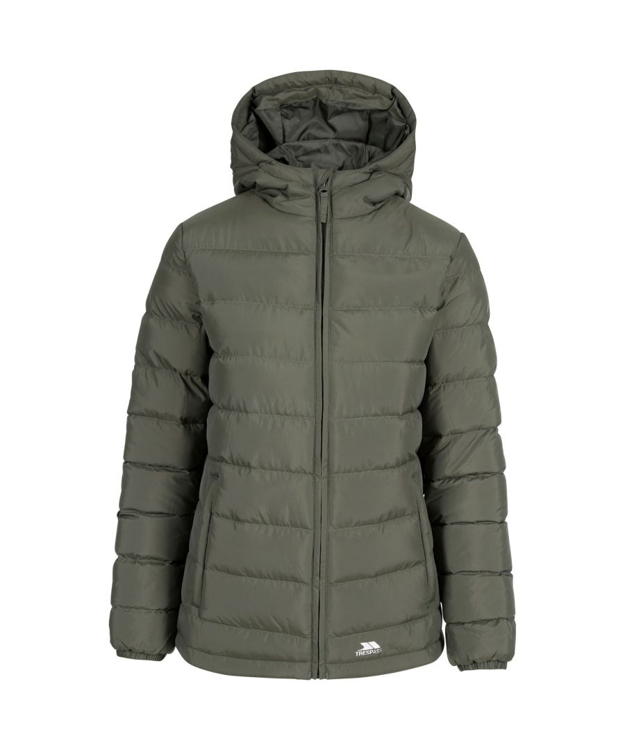 Material: Polyester. Fabric: Woven. Design: Logo, Plain. Padded. Fabric Technology: Water Resistant, Wind Resistant. Cuff: Elasticated. Neckline: Hooded. Sleeve-Type: Long-Sleeved. Hood Features: Grown On Hood. Pockets: 2 Zip Pockets. Fastening: Full Zip.