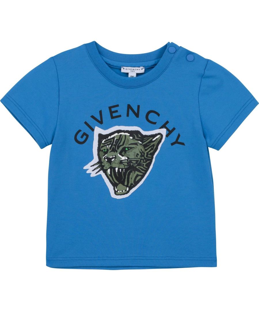 Image for Givenchy Boys Tiger Logo T-shirt Blue