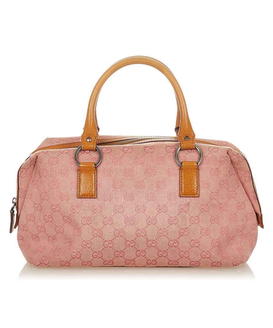 Image for Vintage Gucci GG Canvas Boston Bag Pink