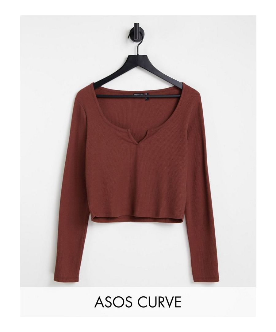 Top by ASOS DESIGN Notch neck Long sleeves Cropped length Regular fit  Sold By: Asos