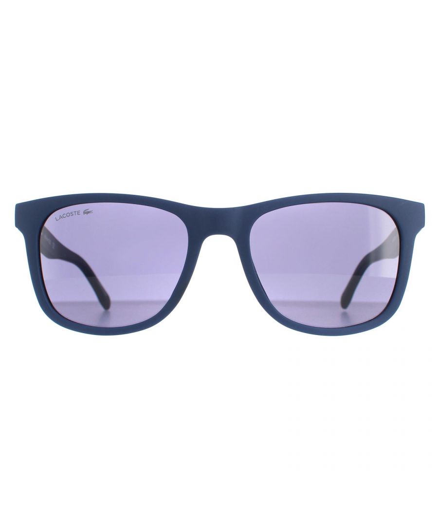 Lacoste Rectangle Unisex Blue France Blue L929SEOG Sunglasses are a classic rectangle style crafted from lightweight acetate. The iconic Lacoste logo features on the slender temples for brand authenticity.