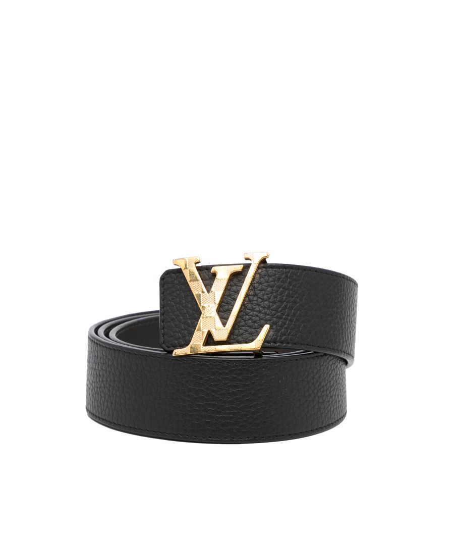 Authentic Louis Vuitton LV Square Buckle Belt Total Length 100cm Leather