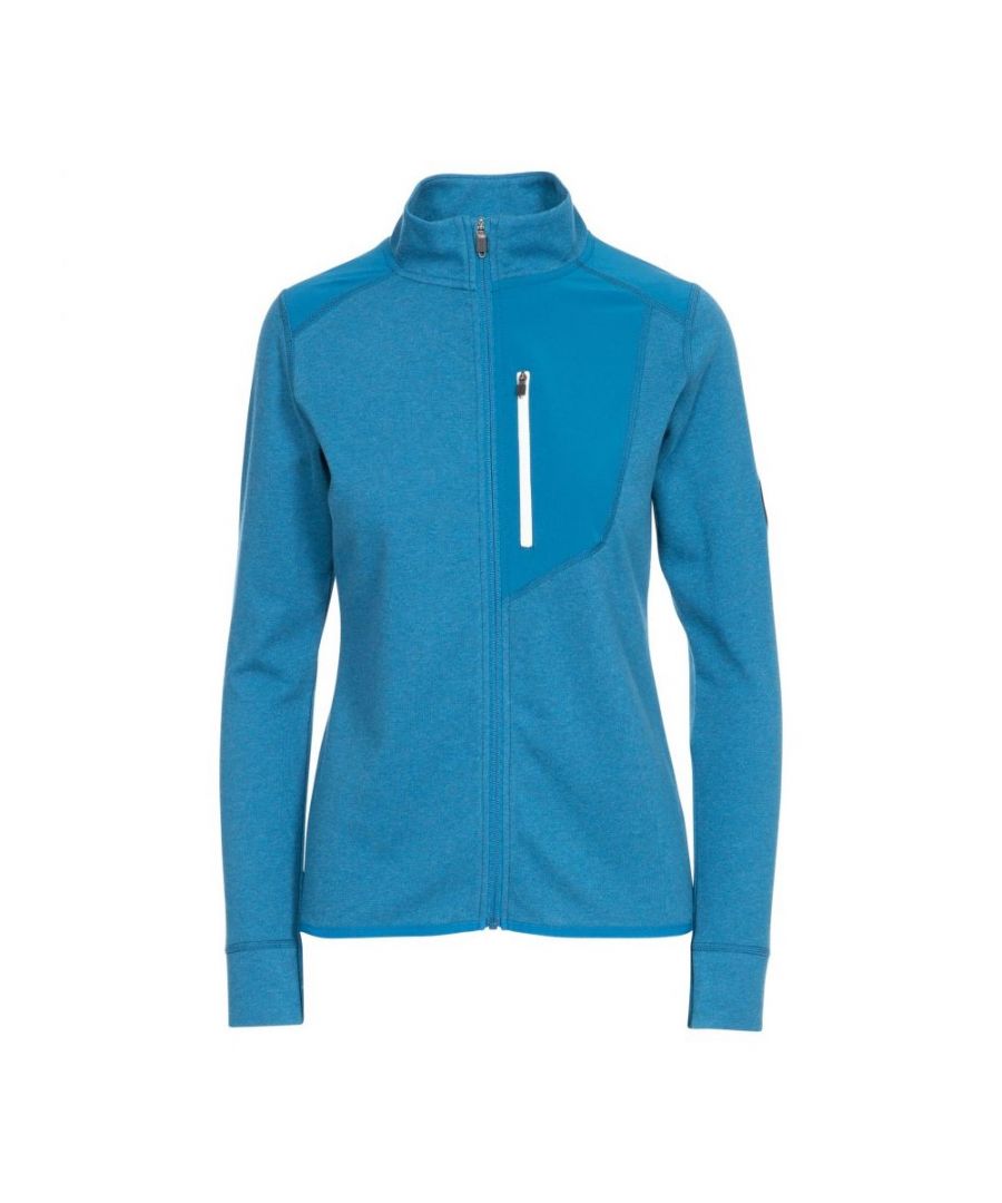 Lining Material: 84% Polyamide, 16% Elastane. Outer Materials: 60% Polyester, 40% Cotton. Fabric: Fleece Backed, Melange. Design: Panel. Pockets: 1 Chest Pocket. Sleeve-Type: Long-Sleeved. Neckline: Standing Collar. Hem: Stretch Binding. Badge, Shoulder Panels. Fabric Technology: DLX, Quick Dry.