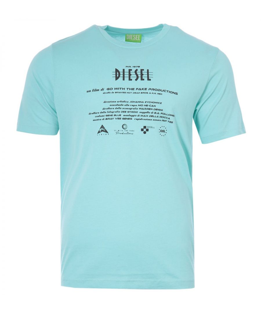 Crafted from pure organic cotton, this classic crew neck t-shirt from Diesel is the ideal piece to refresh your t-shirt collection. Featuring a ribbed crew neck with a seasonal Diesel graphic print to the front. Regular Fit, Pure Organic Cotton Jersey, Classic Crew Neck, Short Sleeves, Front Graphic Print, Diesel Branding. Style & Fit: Regular Fit, Fits True to Size. Composition & Care: 100% Cotton, Machine Wash.