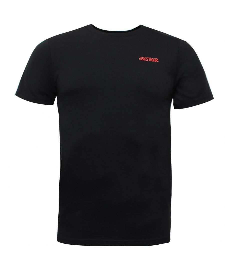Asics Onitsuka Tiger Mens Black T-Shirt - Size Medium
