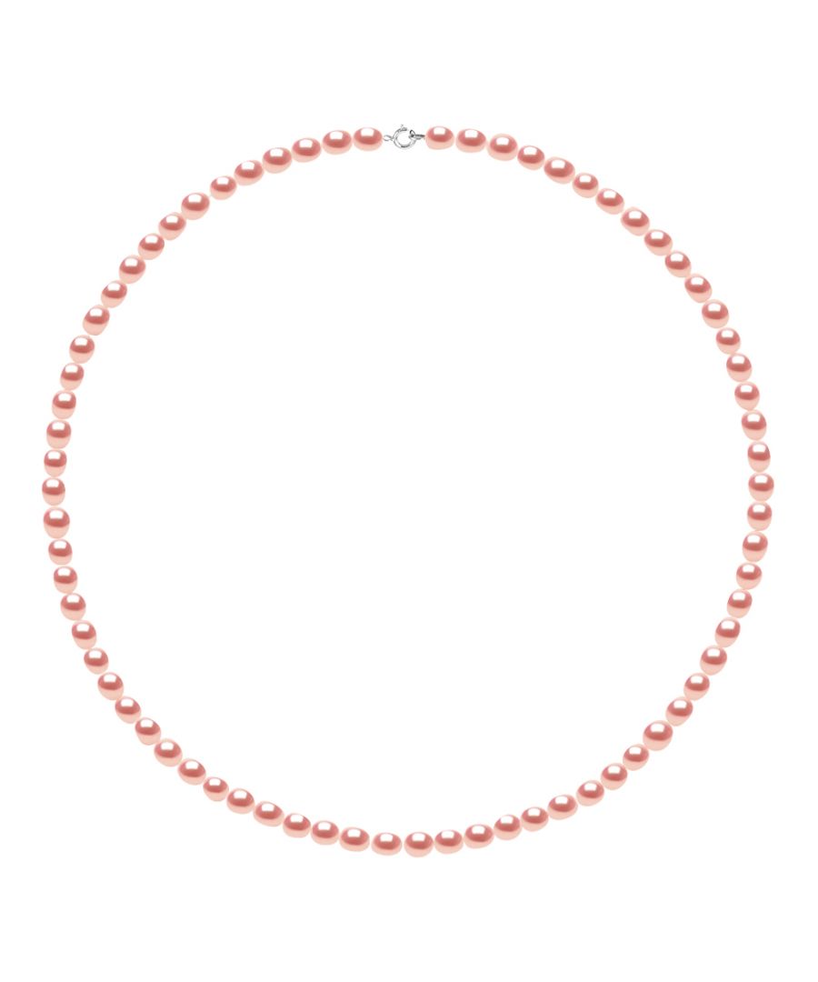 Image for DIADEMA - Necklace - Real Freshwater Pearls - White - Pink - White Gold