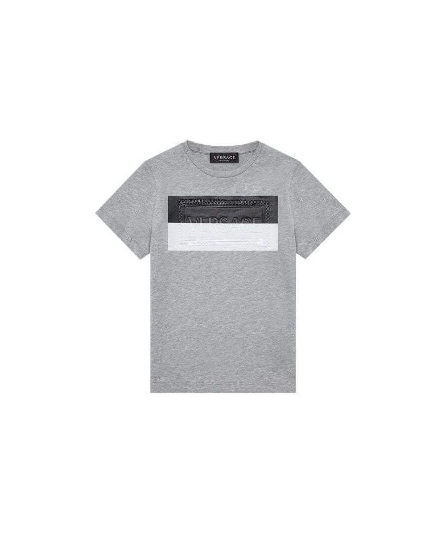 Image for Versace Boys Cotton T-Shirt Grey