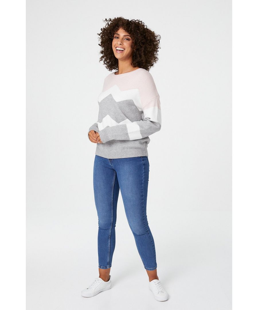 Image for Zig Zag Print Relaxed Jumper