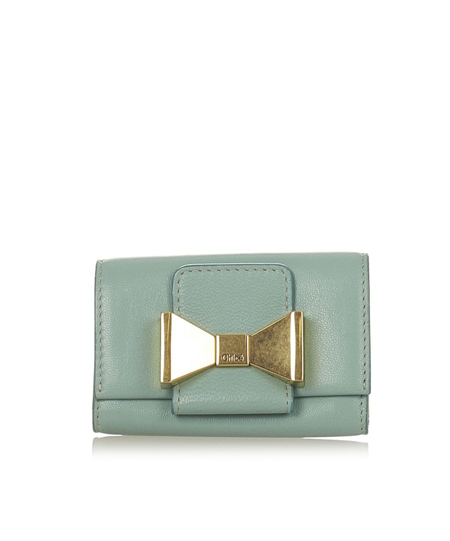 Image for Vintage Chloe Bow Leather Key Holder Green