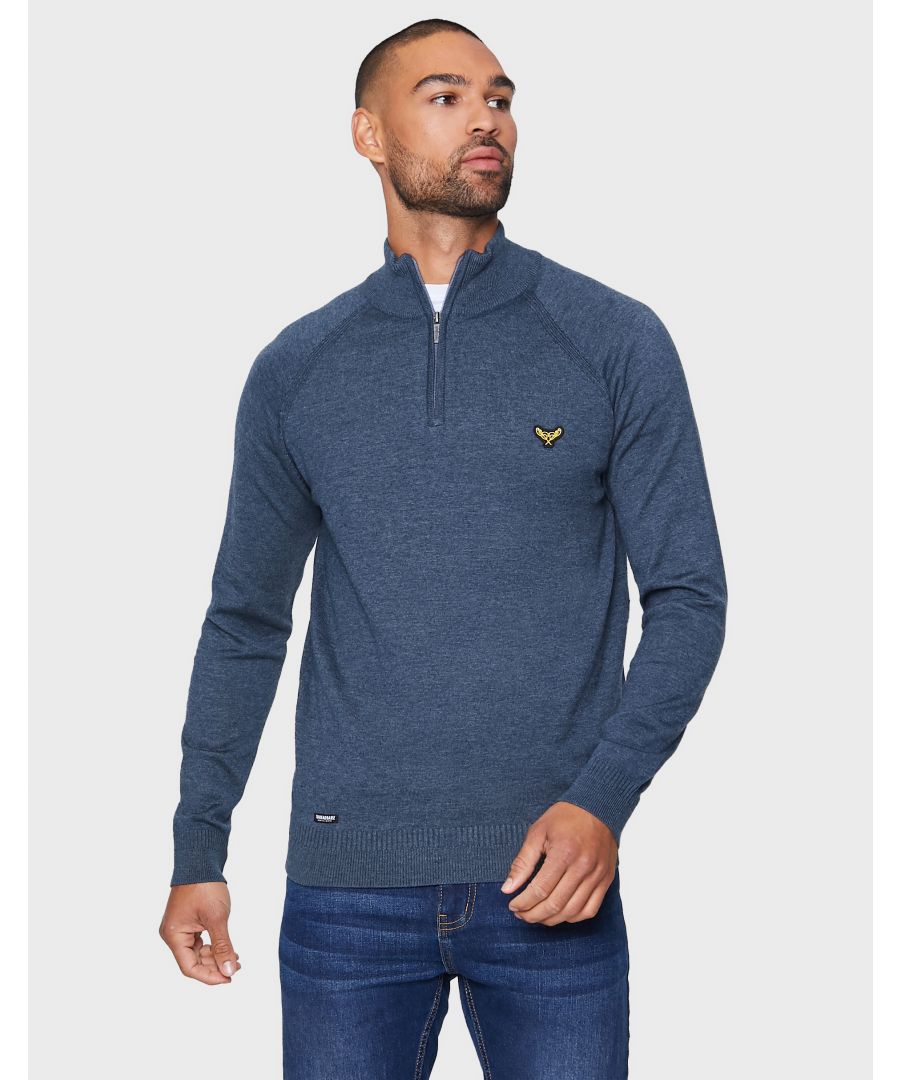 This cotton rich, fine knit jumper from Threadbare features a polo collar with zip fastening and tipping detail. Team with a pair of jeans or casual trousers to complete the smart casual look. Other colours available.