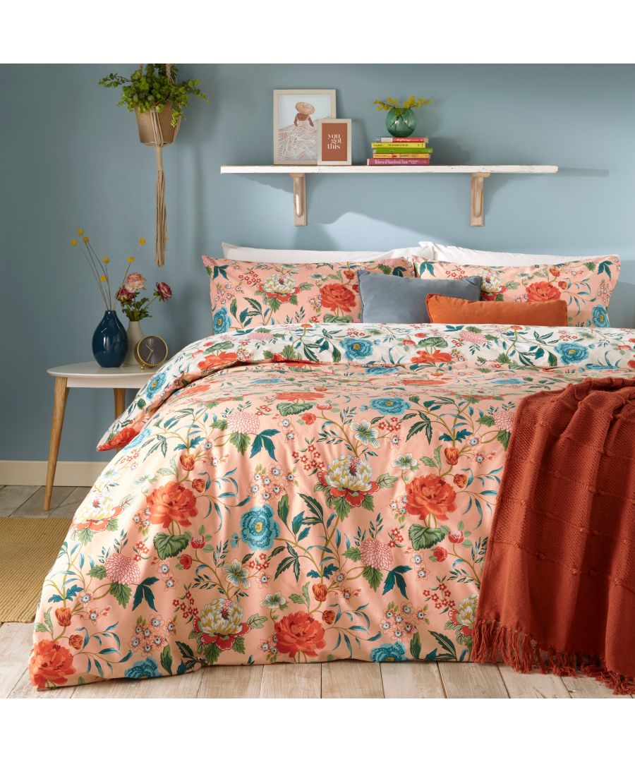 Add instant happiness to your bedroom with the floral Azalea bedding and pillow cases, bursting with bright blooms. Featuring a fully reversible design, so you get two looks in one, perfect for switching when you fancy a quick transformation!
