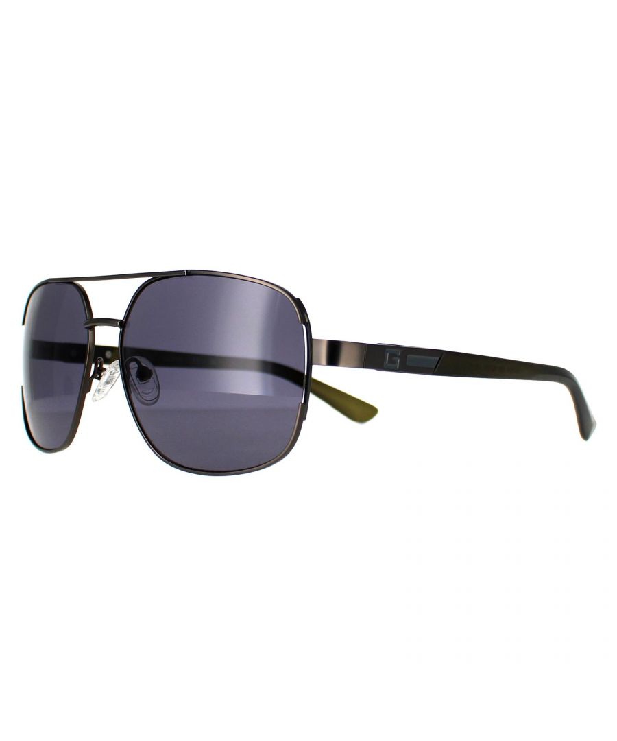 Guess Aviator Mens Shiny Gunmetal Smoke GF0227 - Grey - One Size