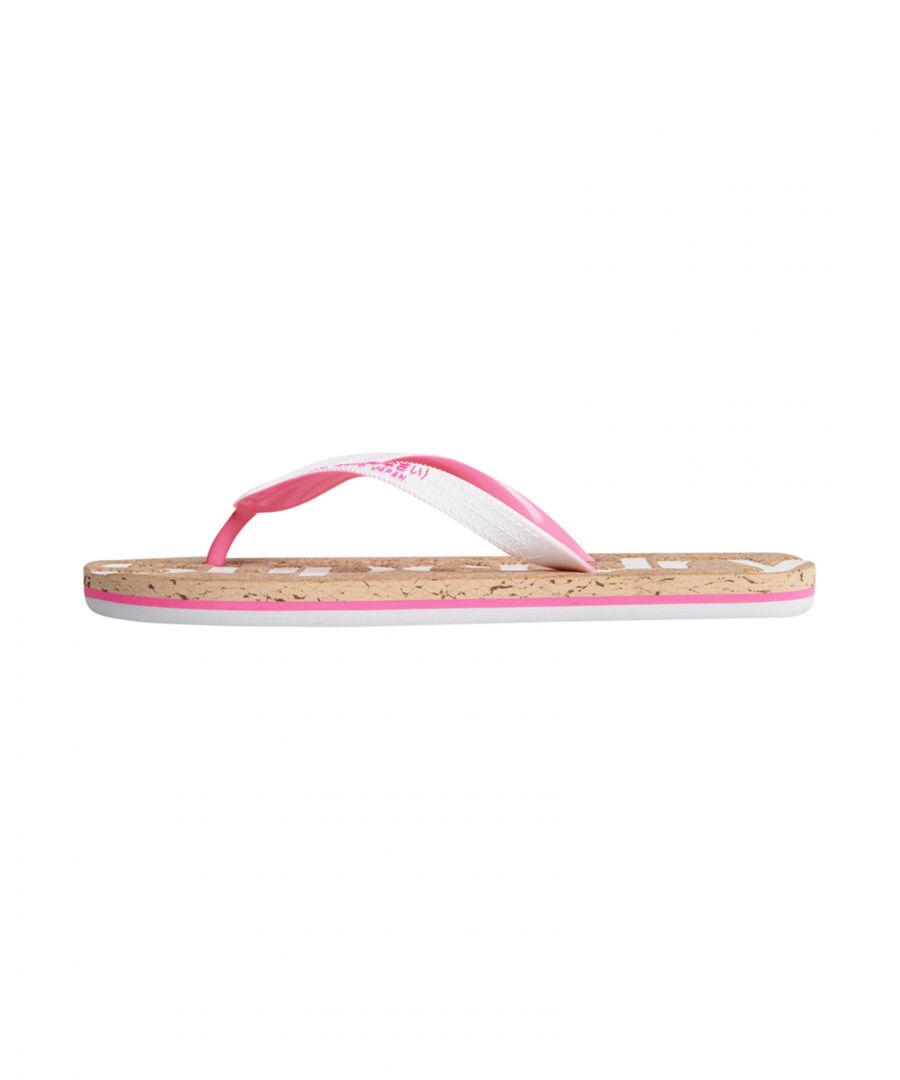Superdry Womens Cork Flip Flop - White - Size Small