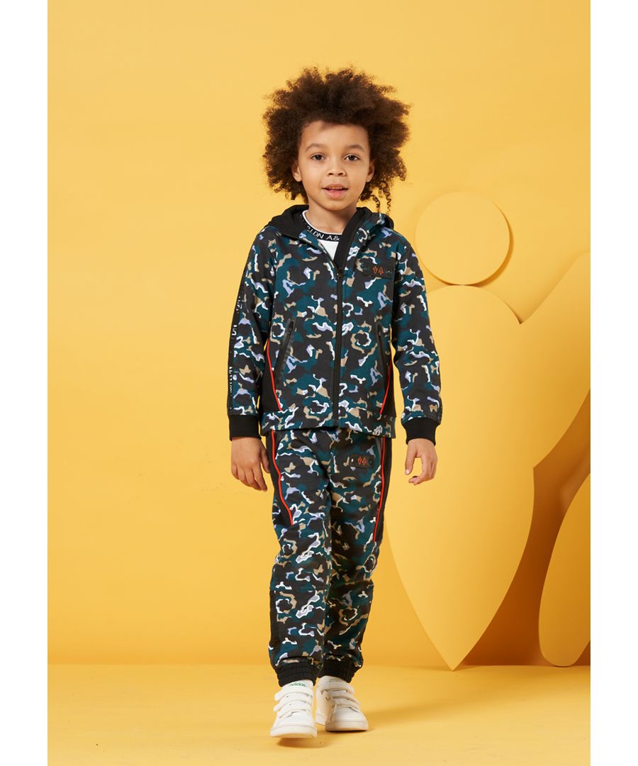 Stand out in style in this brand new shape sorter print jogger. Our new must have tracksuit set for Spring. Team with matching hoodie for the perfect co-ord.\n\nAngel & Rocket cares - made with Fairtrade cotton\n\nModel wears 6y, he is 6 years old and 116cm tall.\n\nColour: Blue\n\nAbout me: 100% Cotton\n\nLook after me: Think planet, wash at 30c