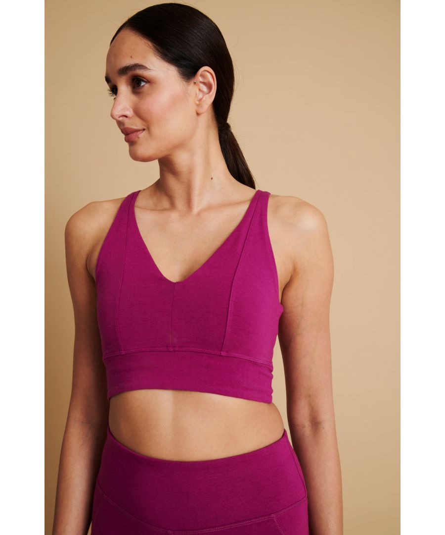 Our Peace Bra is so comfortable you'll never want to take it off. No clips, no wires, just super soft and stretchy Bambor® fabric that gently supports you all day from your favourite yoga class to a peaceful Sunday stroll. Layers perfectly under our vests and tees.\n\nDesigned for Yoga and Pilates\nOur new bra\nMade with Bambor®, our unique blend of 60% Bamboo, 30% GOTS Organic Cotton, 10% Elastane\nFeaturing flattering bust seam detailing\nPerfect low impact style\nSuper soft and comfortable\nNaturally sweat-wicking and breathable\nGreat for all sporting activities
