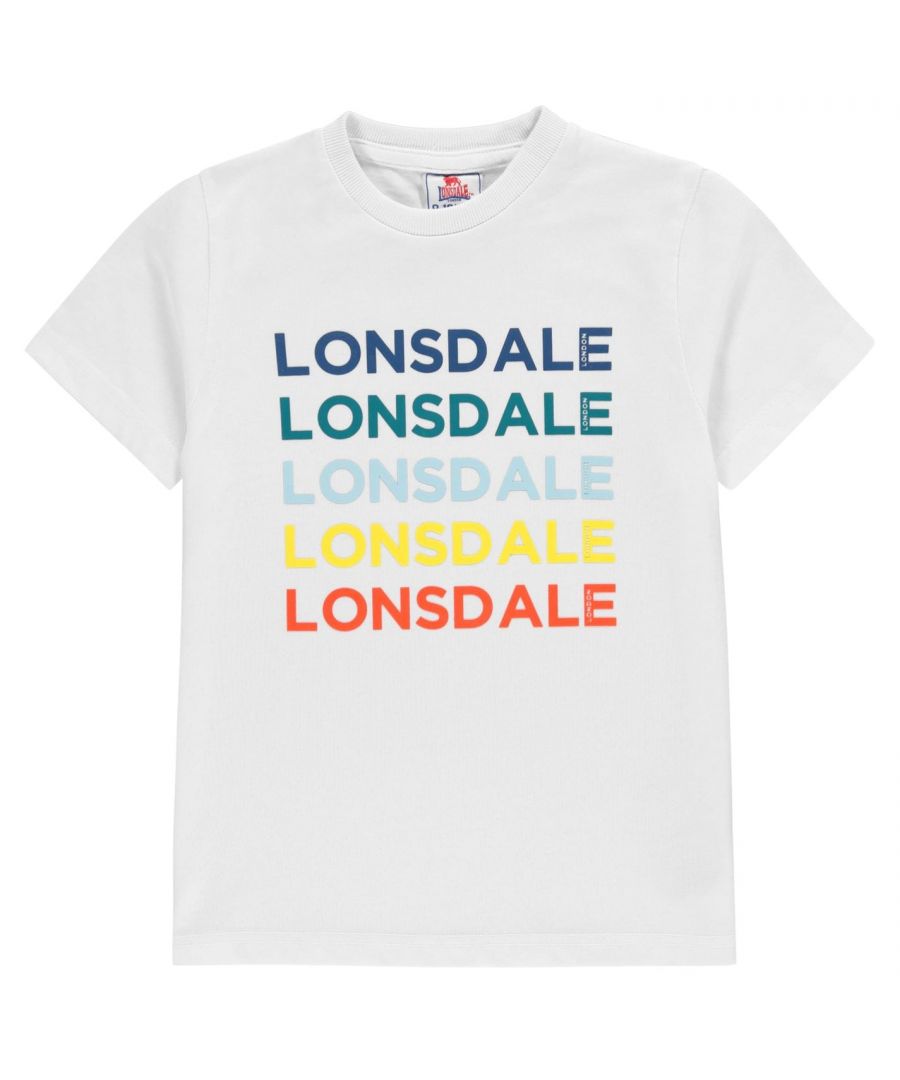 Image for Lonsdale Kids Rainbow Logo T Shirt